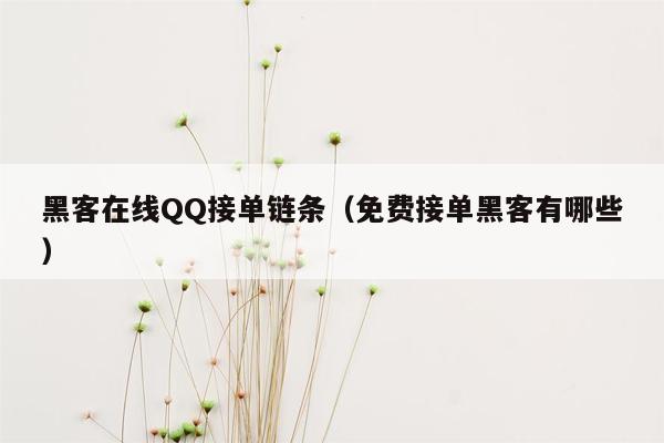 黑客在线QQ接单链条（免费接单黑客有哪些）