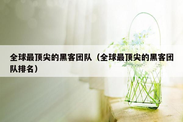 全球最顶尖的黑客团队（全球最顶尖的黑客团队排名）