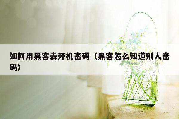 如何用黑客去开机密码（黑客怎么知道别人密码）