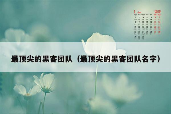 最顶尖的黑客团队（最顶尖的黑客团队名字）