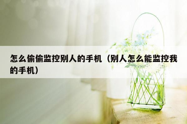 怎么偷偷监控别人的手机（别人怎么能监控我的手机）