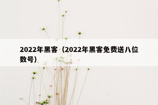 2022年黑客（2022年黑客免费送八位数号）