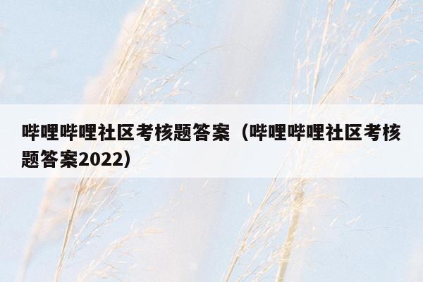 哔哩哔哩社区考核题答案（哔哩哔哩社区考核题答案2022）