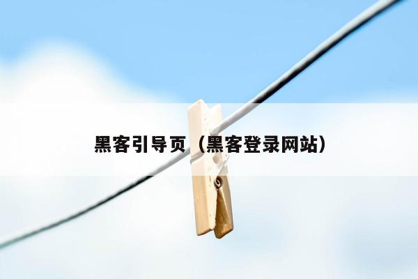 黑客引导页（黑客登录网站）