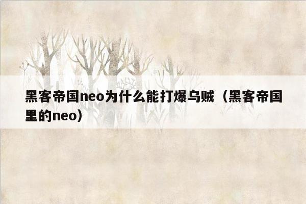 黑客帝国neo为什么能打爆乌贼（黑客帝国里的neo）