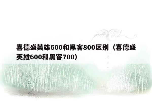 喜德盛英雄600和黑客800区别（喜德盛英雄600和黑客700）