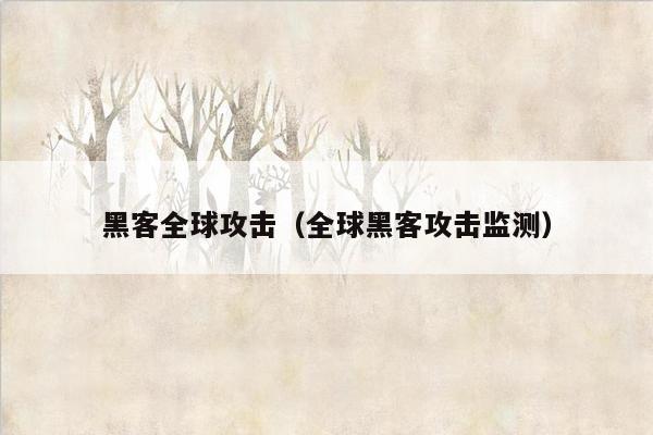 黑客全球攻击（全球黑客攻击监测）