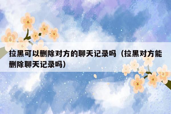 拉黑可以删除对方的聊天记录吗（拉黑对方能删除聊天记录吗）