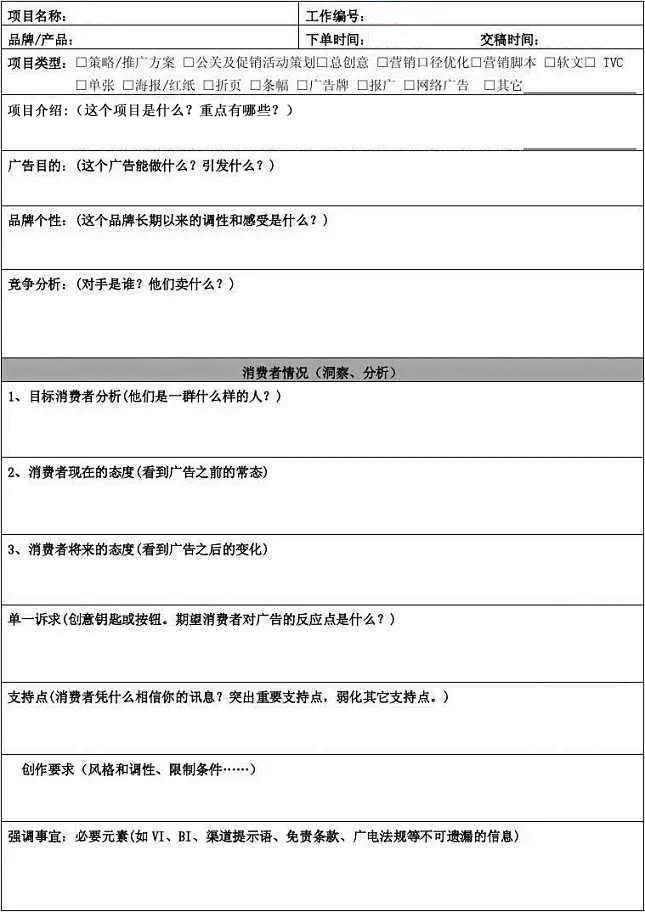 写文案，一份需求简报Brief必不行少。