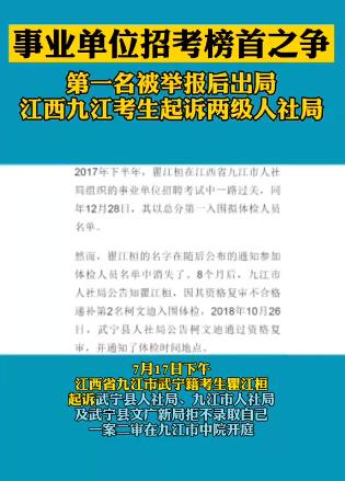 事业单位招聘第1名被第2举报出局怎么回事？事发哪里的事业单位招聘？