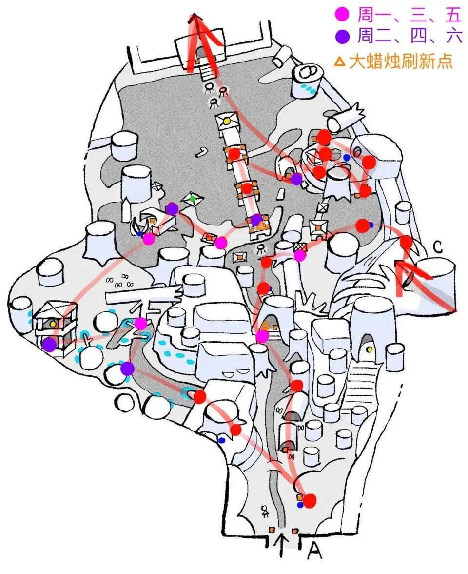 光遇雨林蜡烛收集路线一览 雨林蜡烛位置平面图解