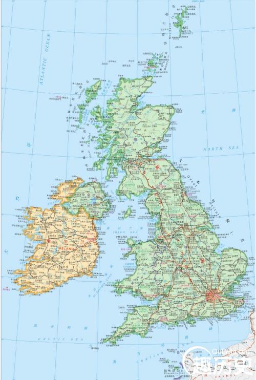 英国--世界史英国地图
