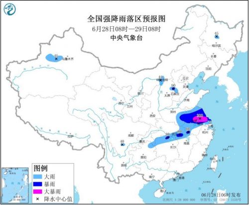 暴雨黄色预警：7省市有大到暴雨 安徽江苏局地大暴雨