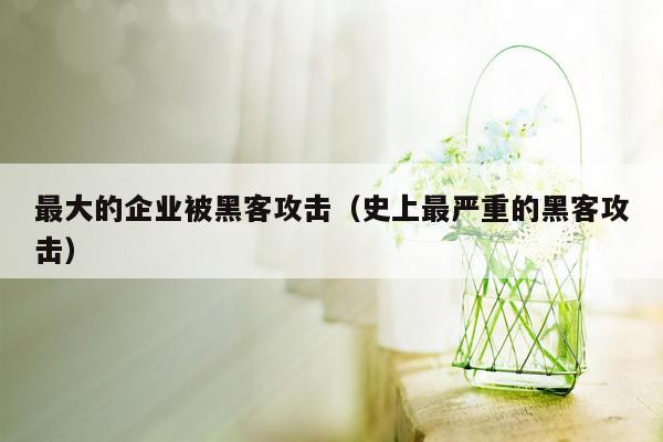 最大的企业被黑客攻击（史上最严重的黑客攻击）