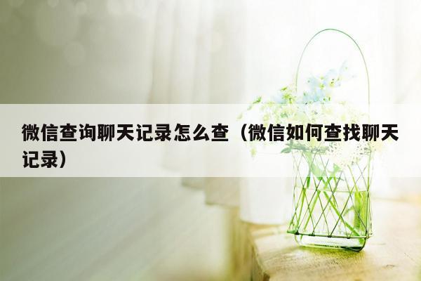 微信查询聊天记录怎么查（微信如何查找聊天记录）