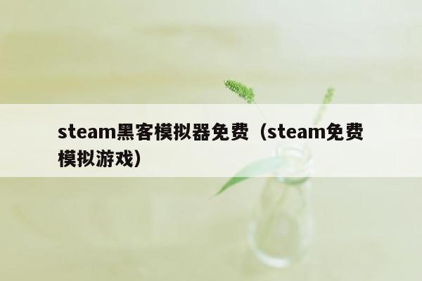 steam黑客模拟器免费（steam免费模拟游戏）