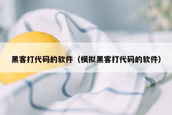 黑客打代码的软件（模拟黑客打代码的软件）