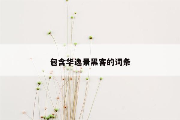 包含华逸景黑客的词条