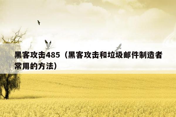 黑客攻击485（黑客攻击和垃圾邮件制造者常用的方法）