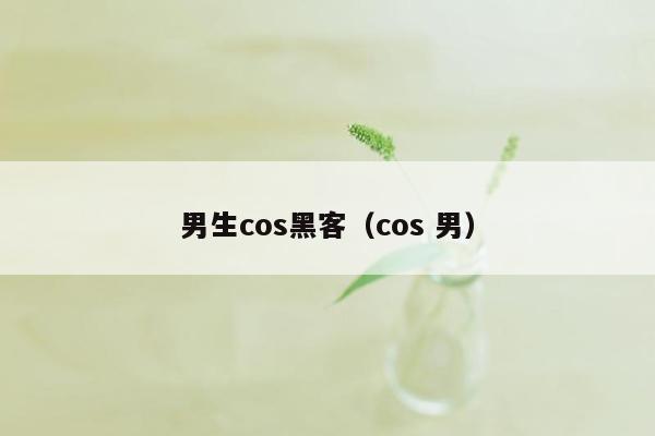 男生cos黑客（cos 男）