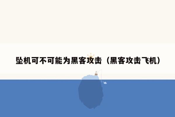 坠机可不可能为黑客攻击（黑客攻击飞机）