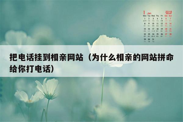 把电话挂到相亲网站（为什么相亲的网站拼命给你打电话）