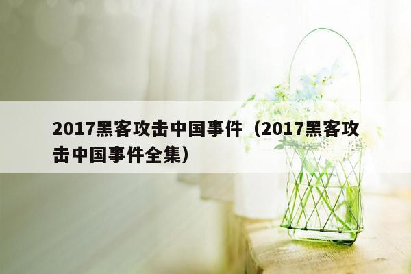 2017黑客攻击中国事件（2017黑客攻击中国事件全集）