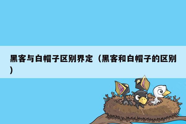 黑客与白帽子区别界定（黑客和白帽子的区别）