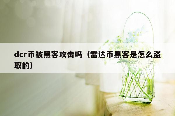 dcr币被黑客攻击吗（雷达币黑客是怎么盗取的）