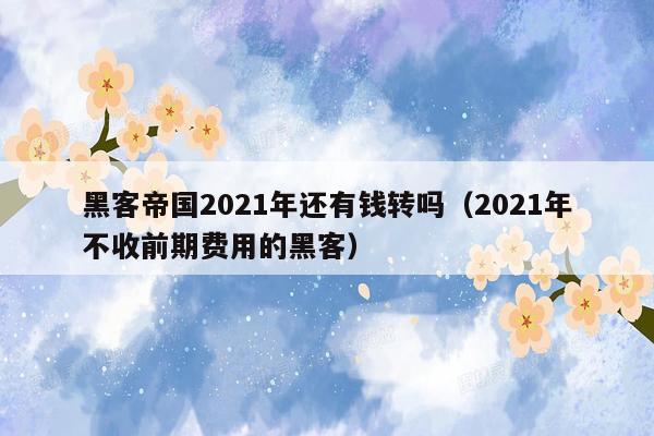 黑客帝国2021年还有钱转吗（2021年不收前期费用的黑客）