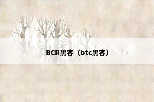 BCR黑客（btc黑客）