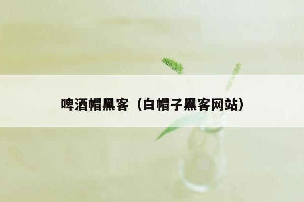 啤酒帽黑客（白帽子黑客网站）