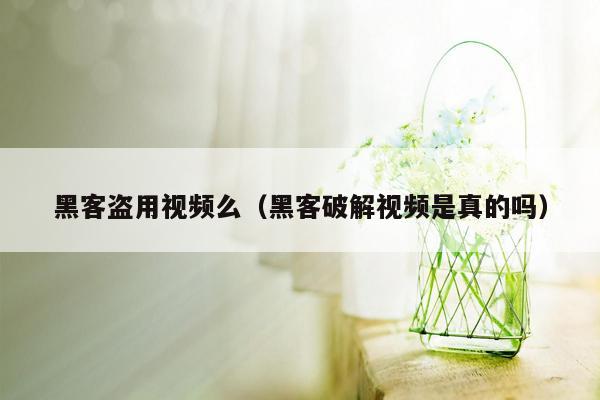 黑客盗用视频么（黑客破解视频是真的吗）