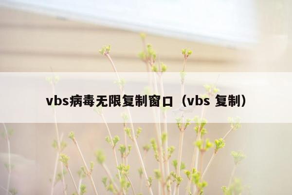 vbs病毒无限复制窗口（vbs 复制）