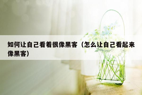 如何让自己看着很像黑客（怎么让自己看起来像黑客）