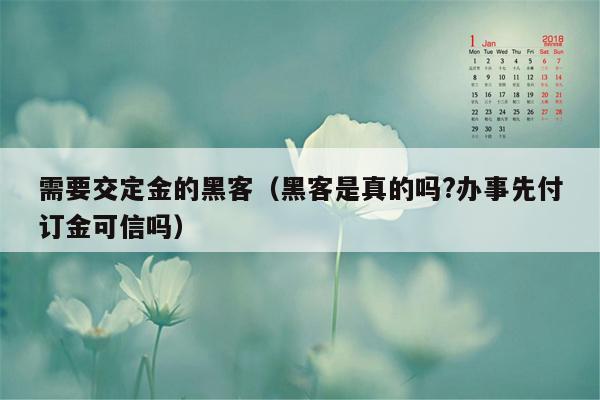 需要交定金的黑客（黑客是真的吗?办事先付订金可信吗）