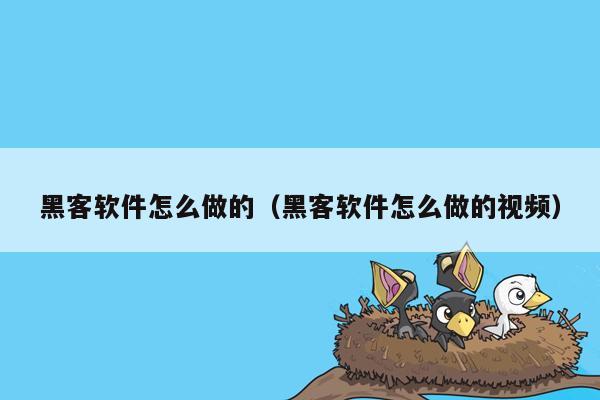 黑客软件怎么做的（黑客软件怎么做的视频）