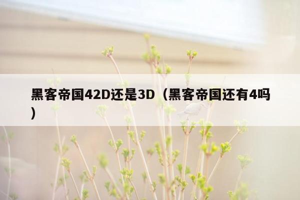 黑客帝国42D还是3D（黑客帝国还有4吗）