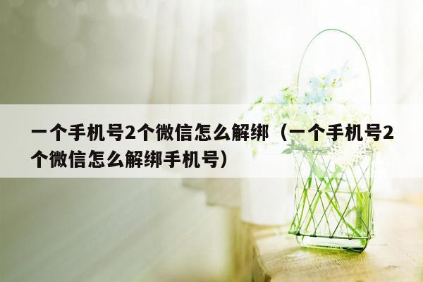 一个手机号2个微信怎么解绑（一个手机号2个微信怎么解绑手机号）