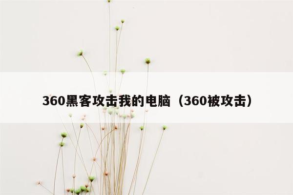 360黑客攻击我的电脑（360被攻击）