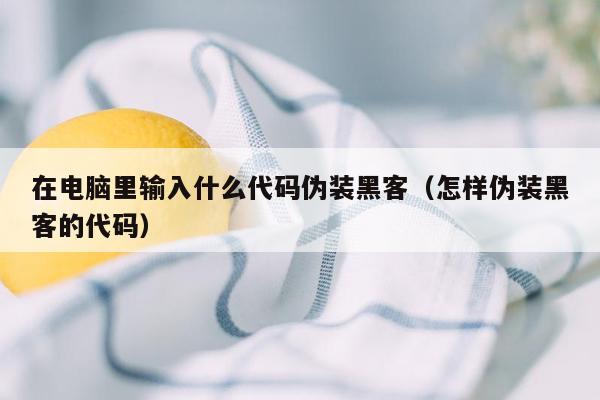 在电脑里输入什么代码伪装黑客（怎样伪装黑客的代码）