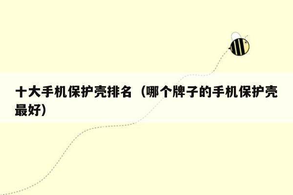 十大手机保护壳排名（哪个牌子的手机保护壳最好）