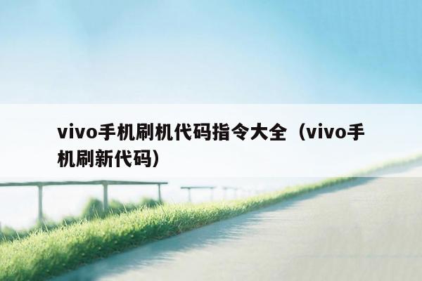 vivo手机刷机代码指令大全（vivo手机刷新代码）