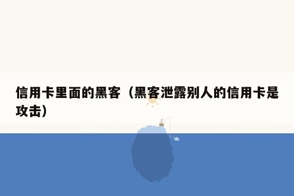 信用卡里面的黑客（黑客泄露别人的信用卡是攻击）