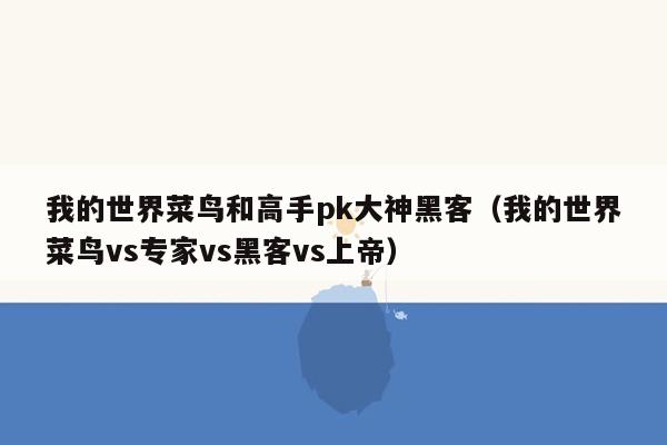 我的世界菜鸟和高手pk大神黑客（我的世界菜鸟vs专家vs黑客vs上帝）