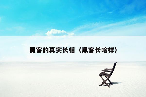 黑客的真实长相（黑客长啥样）
