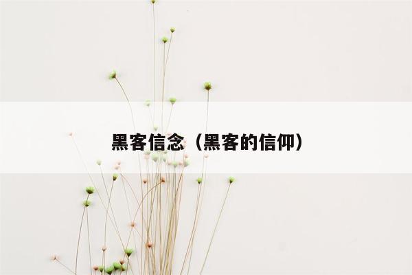 黑客信念（黑客的信仰）