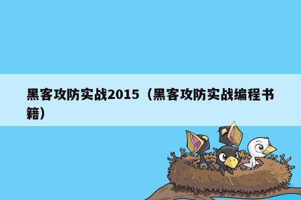 黑客攻防实战2015（黑客攻防实战编程书籍）