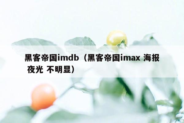 黑客帝国imdb（黑客帝国imax 海报 夜光 不明显）