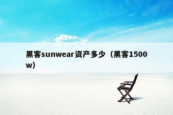 黑客sunwear资产多少（黑客1500w）